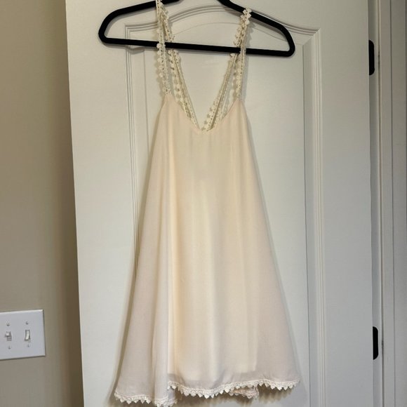 Tobi Dresses & Skirts - TOBI Cream Dress with Lace Cross Straps